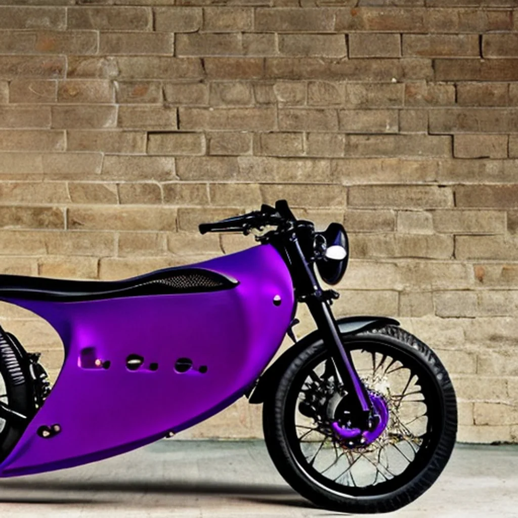 Artistic representation for "atomic purple unleashed: dab 1α electric motorcycle's retro revival with n