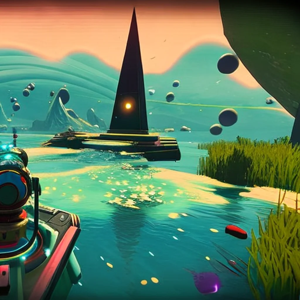 Artistic representation for No Man Sky new update , Aquarius , finally lets players go fish