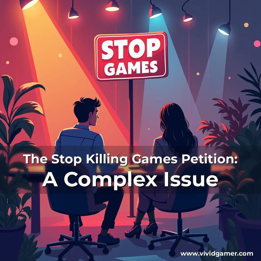 Artistic representation for The Stop Killing Games Petition: A Complex Issue